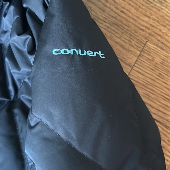 Women's Black Winter Jacket with Fur Hood - Picture 3 of 5